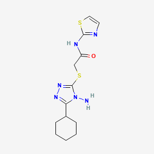 2-((4-amino-5-cyclohexyl-4H-1,2,4-triazol-3-yl)thio)-N-(thiazol-2-yl)acetamide
