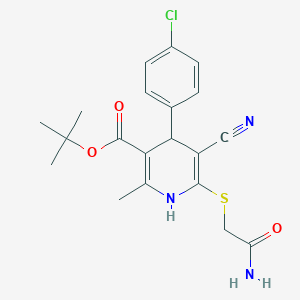Tert-butyl 6-(2-amino-2-oxoethyl)sulfanyl-4-(4-chlorophenyl)-5-cyano-2-methyl-1,4-dihydropyridine-3-carboxylate