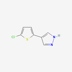 molecular formula C7H5ClN2S B3013810 4-(5-chlorothiophen-2-yl)-1H-pyrazole CAS No. 76153-69-0