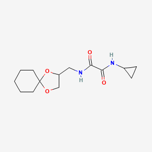 molecular formula C14H22N2O4 B3013811 N1-(1,4-dioxaspiro[4.5]decan-2-ylmethyl)-N2-cyclopropyloxalamide CAS No. 941914-62-1