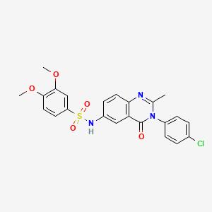 molecular formula C23H20ClN3O5S B3013812 N-(3-(4-chlorophenyl)-2-methyl-4-oxo-3,4-dihydroquinazolin-6-yl)-3,4-dimethoxybenzenesulfonamide CAS No. 1105239-36-8