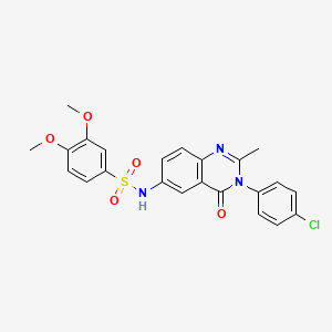N-(3-(4-chlorophenyl)-2-methyl-4-oxo-3,4-dihydroquinazolin-6-yl)-3,4-dimethoxybenzenesulfonamide