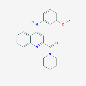 (4-((3-Methoxyphenyl)amino)quinolin-2-yl)(4-methylpiperidin-1-yl)methanone
