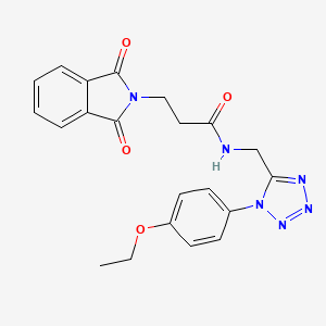 molecular formula C21H20N6O4 B3013823 3-(1,3-dioxoisoindolin-2-yl)-N-((1-(4-ethoxyphenyl)-1H-tetrazol-5-yl)methyl)propanamide CAS No. 920458-57-7