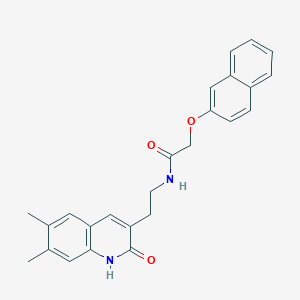 molecular formula C25H24N2O3 B3013836 N-(2-(6,7-二甲基-2-氧代-1,2-二氢喹啉-3-基)乙基)-2-(萘-2-氧基)乙酰胺 CAS No. 851096-14-5