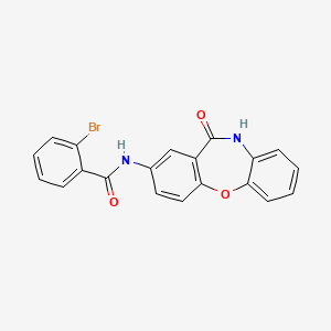molecular formula C20H13BrN2O3 B3013837 2-bromo-N-(11-oxo-10,11-dihydrodibenzo[b,f][1,4]oxazepin-2-yl)benzamide CAS No. 922030-36-2