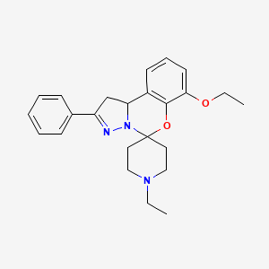 molecular formula C24H29N3O2 B3013851 7-Ethoxy-1'-ethyl-2-phenyl-1,10b-dihydrospiro[benzo[e]pyrazolo[1,5-c][1,3]oxazine-5,4'-piperidine] CAS No. 899972-32-8
