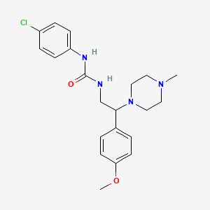 molecular formula C21H27ClN4O2 B3013853 1-(4-Chlorophenyl)-3-[2-(4-methoxyphenyl)-2-(4-methylpiperazin-1-yl)ethyl]urea CAS No. 898430-49-4