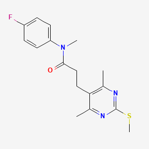 molecular formula C17H20FN3OS B3013861 3-[4,6-dimethyl-2-(methylsulfanyl)pyrimidin-5-yl]-N-(4-fluorophenyl)-N-methylpropanamide CAS No. 1258660-93-3