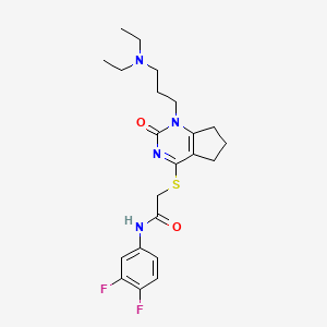 2-((1-(3-(diethylamino)propyl)-2-oxo-2,5,6,7-tetrahydro-1H-cyclopenta[d]pyrimidin-4-yl)thio)-N-(3,4-difluorophenyl)acetamide