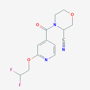 molecular formula C13H13F2N3O3 B3013865 4-[2-(2,2-Difluoroethoxy)pyridine-4-carbonyl]morpholine-3-carbonitrile CAS No. 2196062-07-2