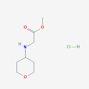 molecular formula C8H16ClNO3 B3013868 Methyl 2-[(oxan-4-yl)amino]acetate hydrochloride CAS No. 1955516-05-8