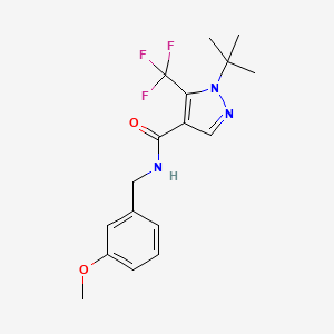 molecular formula C17H20F3N3O2 B3013872 1-(tert-butyl)-N-(3-methoxybenzyl)-5-(trifluoromethyl)-1H-pyrazole-4-carboxamide CAS No. 955962-17-1