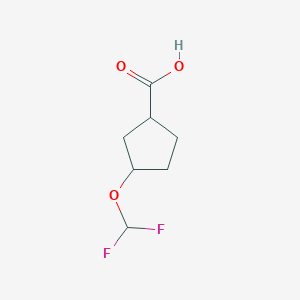 molecular formula C7H10F2O3 B3013896 3-(Difluoromethoxy)cyclopentane-1-carboxylic acid CAS No. 1781642-22-5