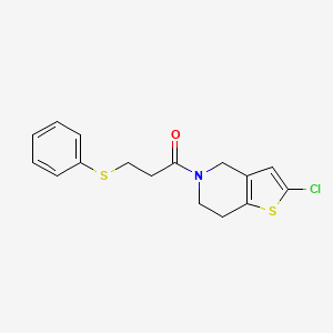 molecular formula C16H16ClNOS2 B3013898 1-{2-chloro-4H,5H,6H,7H-thieno[3,2-c]pyridin-5-yl}-3-(phenylsulfanyl)propan-1-one CAS No. 2097883-48-0