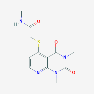 molecular formula C12H14N4O3S B3013900 2-(1,3-二甲基-2,4-二氧代吡啶并[2,3-d]嘧啶-5-基)硫代基-N-甲基乙酰胺 CAS No. 899988-39-7