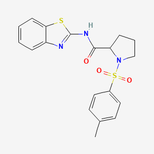 molecular formula C19H19N3O3S2 B3013908 N-(1,3-benzothiazol-2-yl)-1-(4-methylphenyl)sulfonylpyrrolidine-2-carboxamide CAS No. 357387-90-7