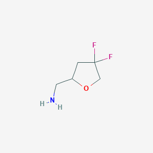 molecular formula C5H9F2NO B3013910 (4,4-Difluorooxolan-2-yl)methanamine CAS No. 2137857-47-5