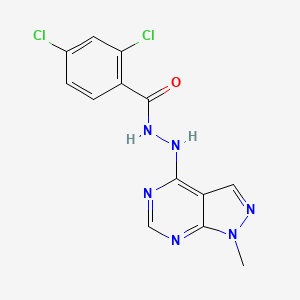 molecular formula C13H10Cl2N6O B3013911 2,4-dichloro-N'-(1-methyl-1H-pyrazolo[3,4-d]pyrimidin-4-yl)benzohydrazide CAS No. 383902-68-9