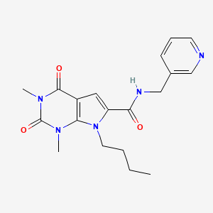 molecular formula C19H23N5O3 B3013916 7-butyl-1,3-dimethyl-2,4-dioxo-N-(pyridin-3-ylmethyl)-2,3,4,7-tetrahydro-1H-pyrrolo[2,3-d]pyrimidine-6-carboxamide CAS No. 1021092-60-3