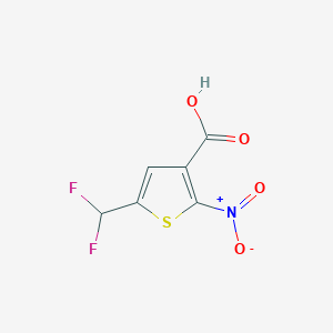 molecular formula C6H3F2NO4S B3013917 5-(Difluoromethyl)-2-nitrothiophene-3-carboxylic acid CAS No. 2248405-61-8