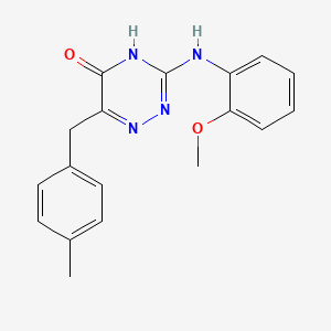 molecular formula C18H18N4O2 B3013925 3-((2-methoxyphenyl)amino)-6-(4-methylbenzyl)-1,2,4-triazin-5(4H)-one CAS No. 898650-45-8