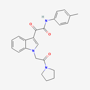 molecular formula C23H23N3O3 B3013932 N-(4-methylphenyl)-2-oxo-2-[1-(2-oxo-2-pyrrolidin-1-ylethyl)indol-3-yl]acetamide CAS No. 872849-28-0