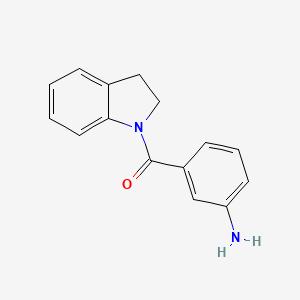 molecular formula C15H14N2O B3013934 (3-Aminophenyl)(2,3-dihydro-1H-indol-1-YL)-methanone CAS No. 954272-04-9