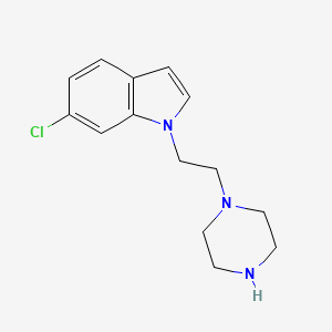 molecular formula C14H18ClN3 B3013935 6-chloro-1-[2-(piperazin-1-yl)ethyl]-1H-indole CAS No. 2175787-51-4
