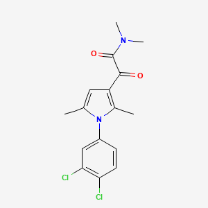 molecular formula C16H16Cl2N2O2 B3013936 2-[1-(3,4-dichlorophenyl)-2,5-dimethyl-1H-pyrrol-3-yl]-N,N-dimethyl-2-oxoacetamide CAS No. 866152-56-9