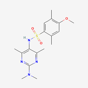 molecular formula C17H24N4O3S B3013972 N-[2-(dimethylamino)-4,6-dimethylpyrimidin-5-yl]-4-methoxy-2,5-dimethylbenzene-1-sulfonamide CAS No. 1797803-62-3
