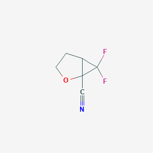 molecular formula C6H5F2NO B3013976 6,6-Difluoro-2-oxabicyclo[3.1.0]hexane-1-carbonitrile CAS No. 1955557-96-6