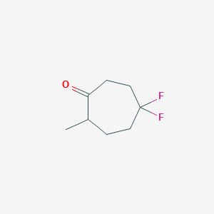 molecular formula C8H12F2O B3013977 5,5-Difluoro-2-methylcycloheptan-1-one CAS No. 2241141-27-3
