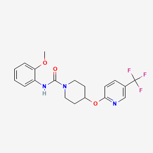 molecular formula C19H20F3N3O3 B3013978 N-(2-甲氧基苯基)-4-((5-(三氟甲基)吡啶-2-基)氧基)哌啶-1-甲酰胺 CAS No. 1421445-41-1