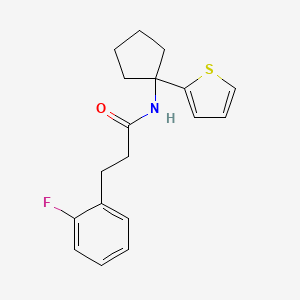 molecular formula C18H20FNOS B3013982 3-(2-fluorophenyl)-N-(1-(thiophen-2-yl)cyclopentyl)propanamide CAS No. 2034538-46-8