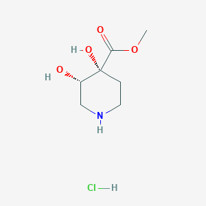 molecular formula C7H14ClNO4 B3013986 Methyl (3S,4R)-3,4-dihydroxypiperidine-4-carboxylate;hydrochloride CAS No. 2416219-12-8