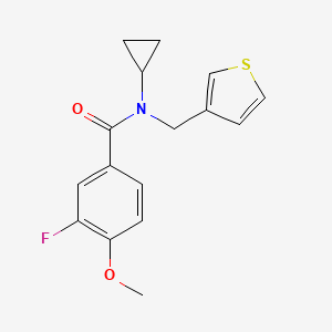 molecular formula C16H16FNO2S B3013994 N-cyclopropyl-3-fluoro-4-methoxy-N-(thiophen-3-ylmethyl)benzamide CAS No. 1797246-51-5