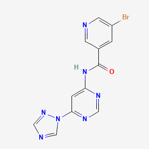 molecular formula C12H8BrN7O B3014006 N-(6-(1H-1,2,4-triazol-1-yl)pyrimidin-4-yl)-5-bromonicotinamide CAS No. 1428350-27-9