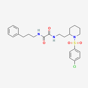 molecular formula C24H30ClN3O4S B3014020 N1-(2-(1-((4-chlorophenyl)sulfonyl)piperidin-2-yl)ethyl)-N2-(3-phenylpropyl)oxalamide CAS No. 898460-51-0