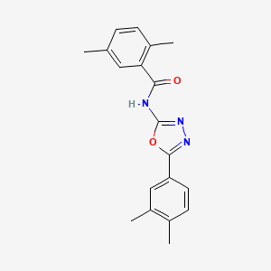 molecular formula C19H19N3O2 B3014064 N-[5-(3,4-dimethylphenyl)-1,3,4-oxadiazol-2-yl]-2,5-dimethylbenzamide CAS No. 922874-08-6