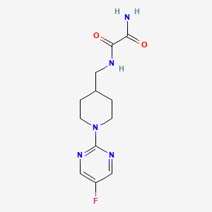 molecular formula C12H16FN5O2 B3014082 N1-((1-(5-fluoropyrimidin-2-yl)piperidin-4-yl)methyl)oxalamide CAS No. 2034615-47-7