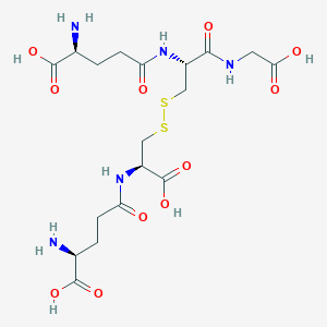 molecular formula C18H29N5O11S2 B030141 (2S)-2-amino-5-[[(2R)-3-[[(2R)-2-[[(4S)-4-amino-4-carboxybutanoyl]amino]-2-carboxyethyl]disulfanyl]-1-(carboxymethylamino)-1-oxopropan-2-yl]amino]-5-oxopentanoic acid CAS No. 90663-73-3