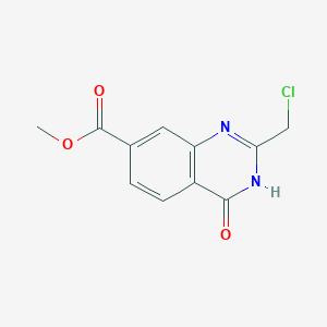 molecular formula C11H9ClN2O3 B3014129 Methyl 2-(chloromethyl)-4-oxo-3,4-dihydroquinazoline-7-carboxylate CAS No. 730949-68-5