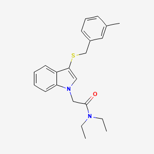molecular formula C22H26N2OS B3014151 N,N-diethyl-2-(3-((3-methylbenzyl)thio)-1H-indol-1-yl)acetamide CAS No. 877658-45-2