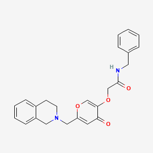 molecular formula C24H24N2O4 B3014170 N-benzyl-2-({4-oxo-6-[(1,2,3,4-tetrahydroisoquinolin-2-yl)methyl]-4H-pyran-3-yl}oxy)acetamide CAS No. 898441-32-2