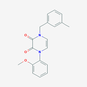 1-(2-Methoxyphenyl)-4-[(3-methylphenyl)methyl]pyrazine-2,3-dione