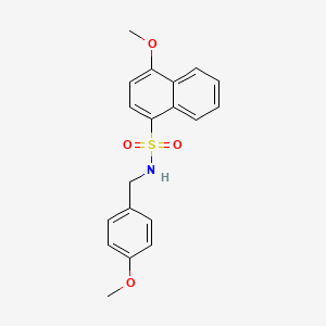 4-methoxy-N-[(4-methoxyphenyl)methyl]naphthalene-1-sulfonamide