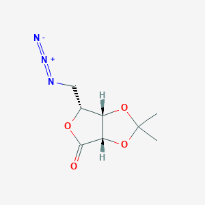 molecular formula C8H11N3O4 B030142 5-Azido-5-deoxy-2,3-O-isopropylidene-D-lyxono-1,4-lactone CAS No. 122194-04-1