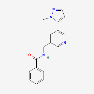 molecular formula C17H16N4O B3014205 N-((5-(1-methyl-1H-pyrazol-5-yl)pyridin-3-yl)methyl)benzamide CAS No. 2034521-37-2