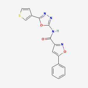 5-phenyl-N-(5-(thiophen-3-yl)-1,3,4-oxadiazol-2-yl)isoxazole-3-carboxamide